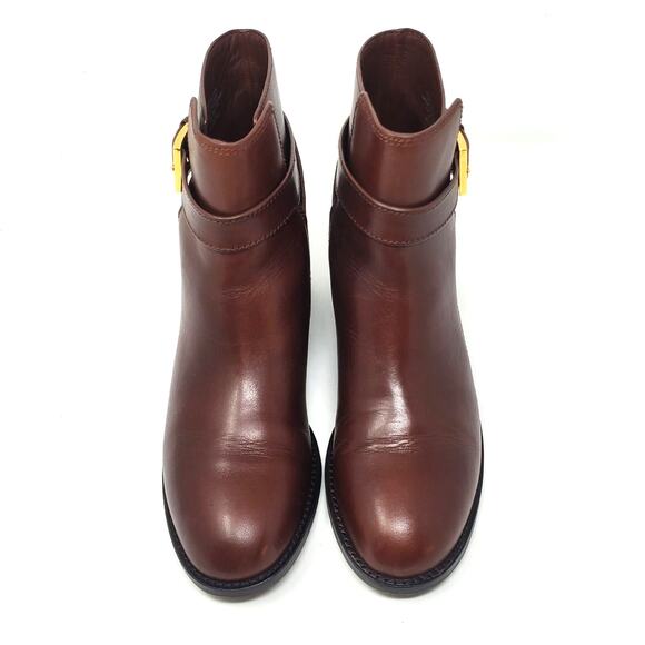 Tory Burch Brooke Ankle Bootie Boots Calf Leather Perfect Brown 52660 Size 6.5 M - Picture 6 of 11